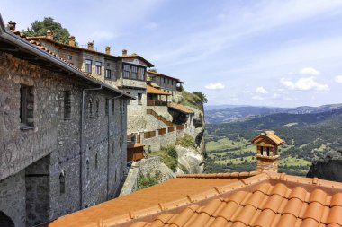 Meteora Manastırları, Teselya, Yunanistan 'ın Bahar Panoramik Manastırı