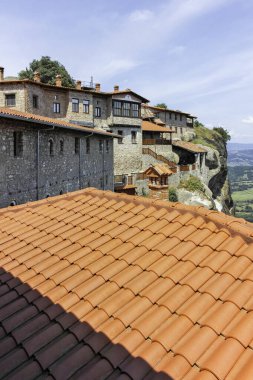 Meteora Manastırları, Teselya, Yunanistan 'ın Bahar Panoramik Manastırı