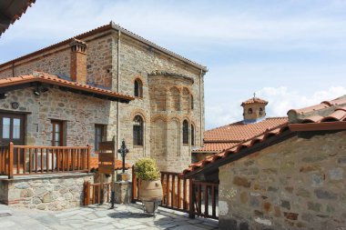 Meteora Manastırları, Teselya, Yunanistan 'ın Bahar Panoramik Manastırı