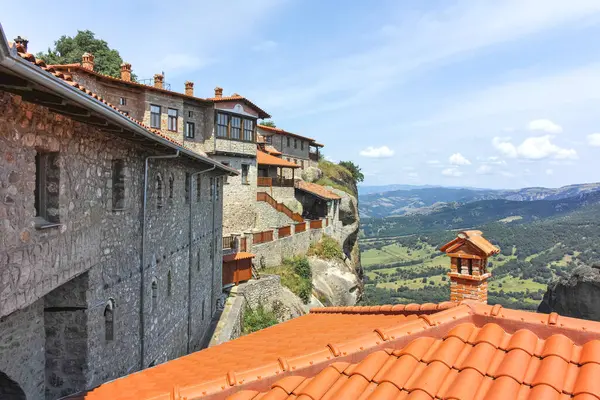 Meteora Manastırları, Teselya, Yunanistan 'ın Bahar Panoramik Manastırı