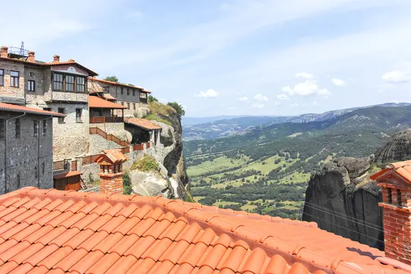 Meteora Manastırları, Teselya, Yunanistan 'ın Bahar Panoramik Manastırı