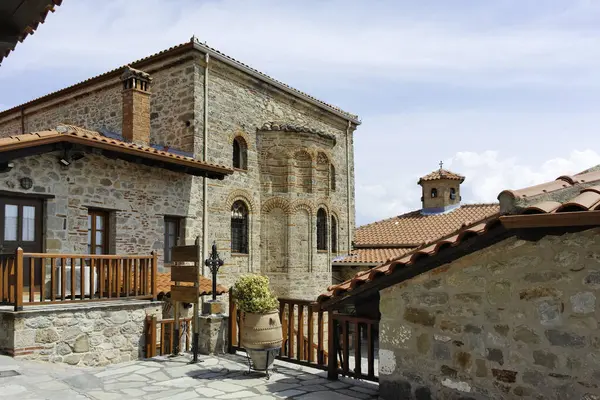 Meteora Manastırları, Teselya, Yunanistan 'ın Bahar Panoramik Manastırı