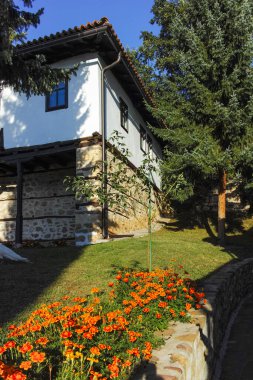 Sırbistan 'ın Ortaçağ Temski manastırının panoramik manzarası Aziz George, Pirot Bölgesi