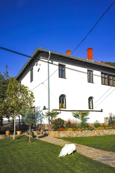 Sırbistan 'ın Ortaçağ Temski manastırının panoramik manzarası Aziz George, Pirot Bölgesi