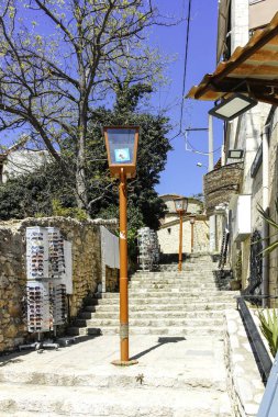 Afytos, Kassandra, Chalkidiki, Orta Makedonya ve Yunanistan 'ın Tarihi Kenti Panorama