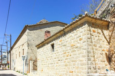 Afytos, Kassandra, Chalkidiki, Orta Makedonya ve Yunanistan 'ın Tarihi Kenti Panorama