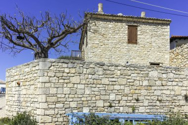 Afytos, Kassandra, Chalkidiki, Orta Makedonya ve Yunanistan 'ın Tarihi Kenti Panorama