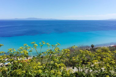 Afytos, Kassandra, Chalkidiki, Orta Makedonya ve Yunanistan 'ın Tarihi Kenti Panorama