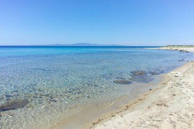 Afytos, Kassandra, Chalkidiki, Orta Makedonya ve Yunanistan 'ın Tarihi Kenti Panorama