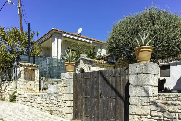 Afytos, Kassandra, Chalkidiki, Orta Makedonya ve Yunanistan 'ın Tarihi Kenti Panorama