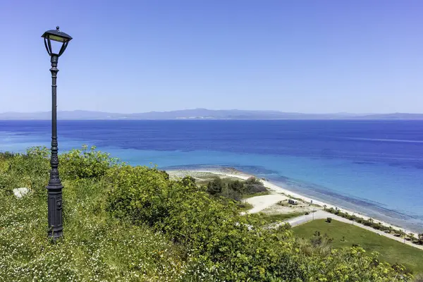 Afytos, Kassandra, Chalkidiki, Orta Makedonya ve Yunanistan 'ın Tarihi Kenti Panorama