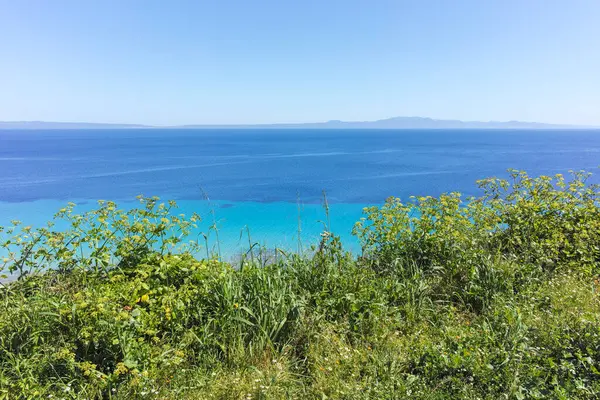 Afytos, Kassandra, Chalkidiki, Orta Makedonya ve Yunanistan 'ın Tarihi Kenti Panorama