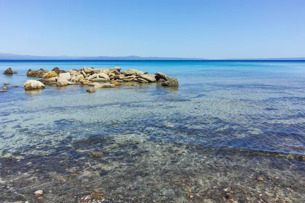 Afytos, Kassandra, Chalkidiki, Orta Makedonya ve Yunanistan 'ın Tarihi Kenti Panorama