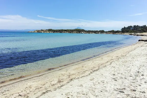 Karydi Sahili yakınlarındaki Sithonia kıyı şeridi, Chalkidiki, Orta Makedonya, Yunanistan
