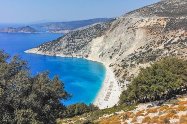 Myrtos Sahili, Cephalonia, İyon Adaları, Yunanistan