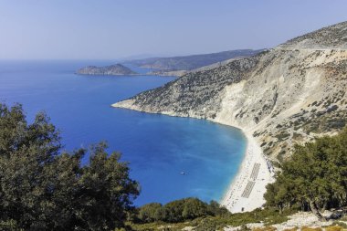 Myrtos Sahili, Cephalonia, İyon Adaları, Yunanistan