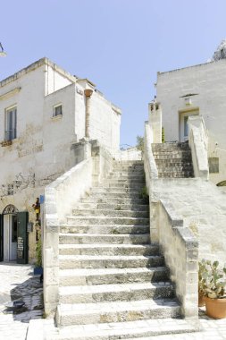Matera 'nın muhteşem manzarası, Basilicata Bölgesi, İtalya