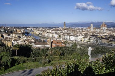 Floransa, Toskana Bölgesi, İtalya 'nın Eski Şehir Panoraması