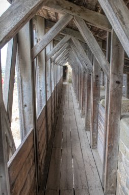wooden round tower in Carcassonne