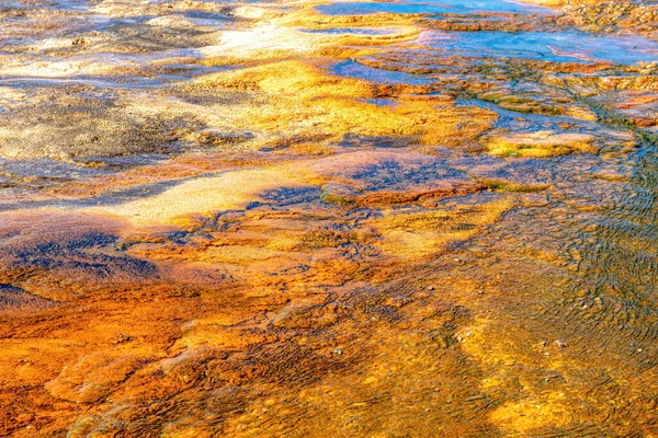Kleurrijke Geothermische Afzettingen Yellowstone Park — Stockfoto