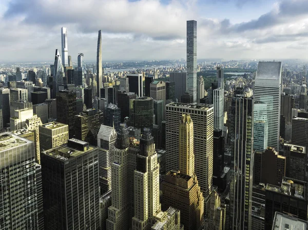 Nueva York Manhattan Rascacielos Edificios Altos Delgados Junto Central Park — Foto de Stock