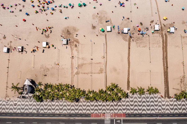 Vista Aerea Dall Alto Verso Basso Della Famosa Spiaggia Copacabana — Foto Stock