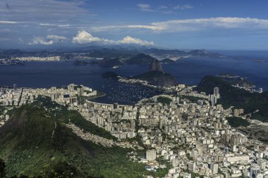 Rio de Janeiro, Brezilya 'nın manzara manzarası. Botafogo körfezinde yüksek açı