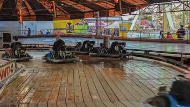 Rovigo Italy Жовтня 2022 Kart Сайті Funfair Park — стокове відео