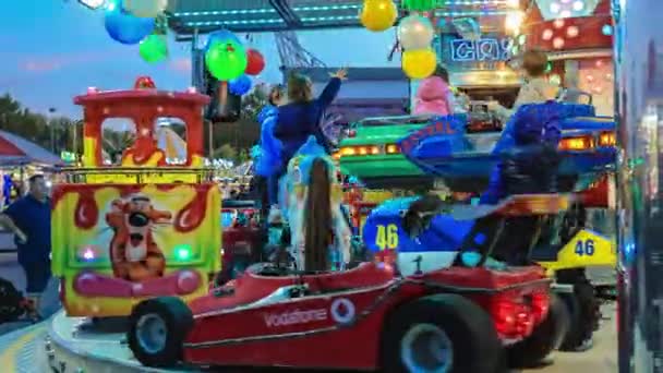 Rovigo Italy October 2022 Merry Children Funfair Park — Stock Video