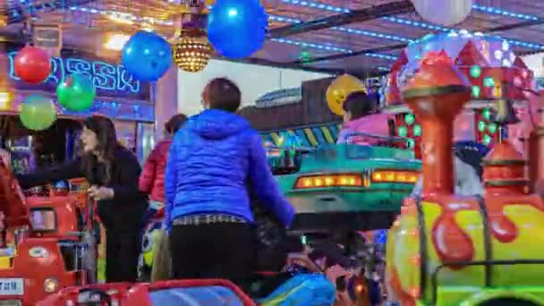 Rovigo Italy October 2022 Merry Children Funfair Park — Stock Video