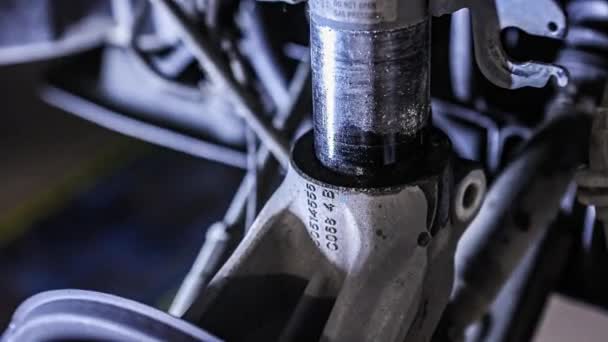 Mechanic Maintenance Suspension Detail Scene — Stock Video