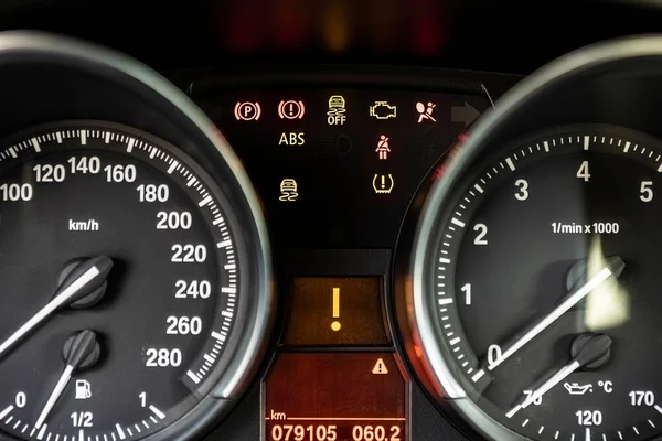 Car Warning Lights Dashboard Car Service Evocative Image — Stock Photo, Image