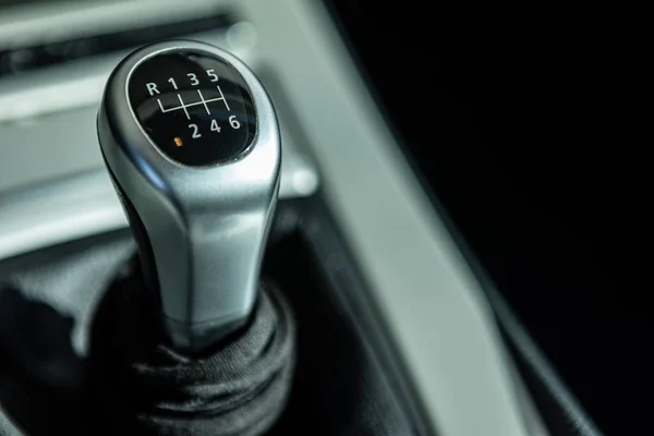 Close Detail Manual Gear Lever Car Image Copy Space — Stock Photo, Image