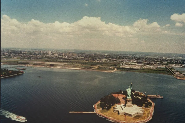 1973年 昭和48年 ニューヨークマンハッタン空撮70年代 — ストック写真