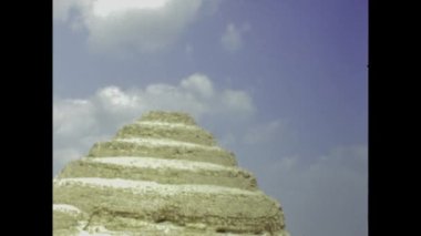 Kahire, Mısır 1988: Giza arkeolojik site görünümü 80 'lerde