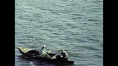 Kahire, Mısır 1988: 80 'lerde Mısır Nil navigasyon sahnesi