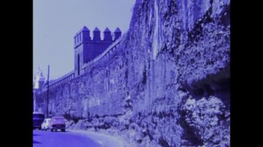 Seville, İspanya Eylül 1975: 70 'lerde Seville şehir manzarası