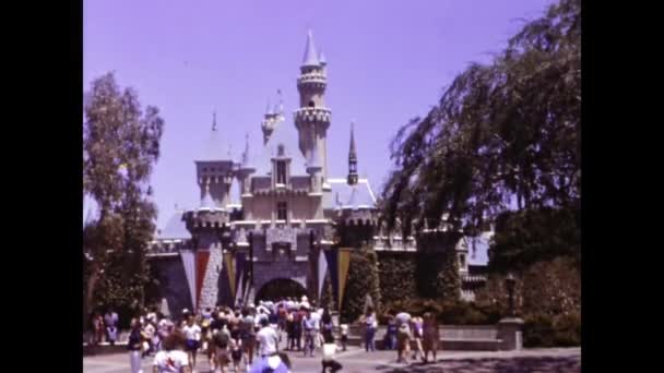 Orlando Estados Unidos Maio 1981 Disneyland Parque Diversões Vista Década — Vídeo de Stock