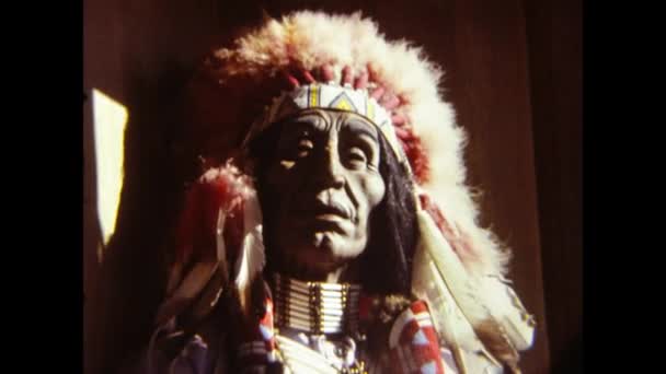 Phoenix Stany Zjednoczone Mogą 1981 Rdzenna Amerykańska Scena Portretowa Latach — Wideo stockowe