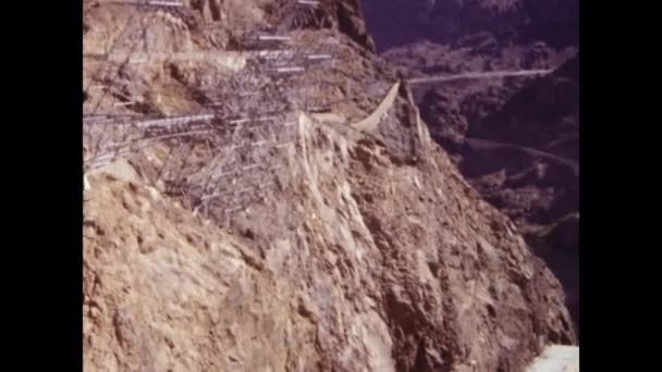 Black Canyon United States May 1981 Hoover Dam View 80S — Stock Video