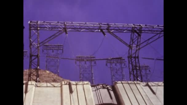 Black Canyon United States May 1981 Hoover Dam View 1980S — 图库视频影像
