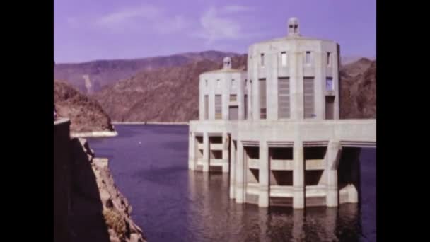 Black Canyon Abd 1981 Lerde Hoover Baraj Manzarası — Stok video
