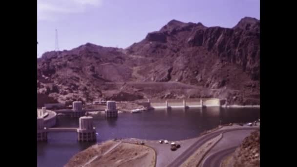 Black Canyon Estados Unidos Maio 1981 Vista Barragem Hoover Década — Vídeo de Stock