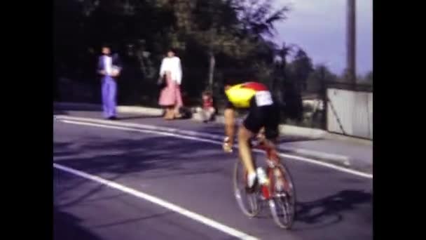 Lugano Svájc Március 1979 Kerékpáros Verseny Jelenet Években — Stock videók