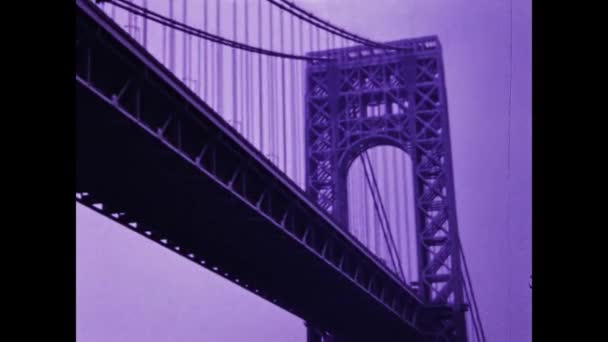 New York Amerika Serikat Mungkin 1979 Brooklin Bridge View 70S — Stok Video