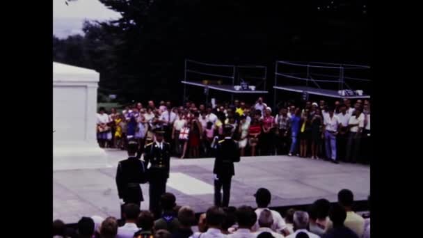 Washington Verenigde Staten Mei 1979 Washington Arlington Begraafplaats Ceremonie Scène — Stockvideo