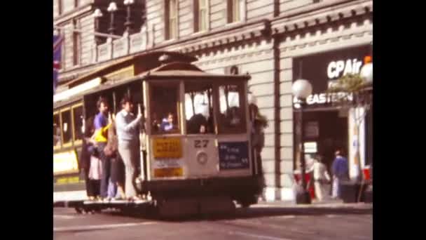 San Francisco Amerikai Egyesült Államok May 1981 San Francisco Tram — Stock videók