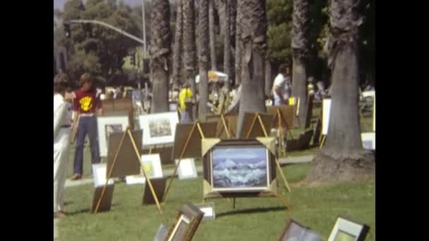 1981年 美国旧金山 80年代的露天艺术市场 — 图库视频影像