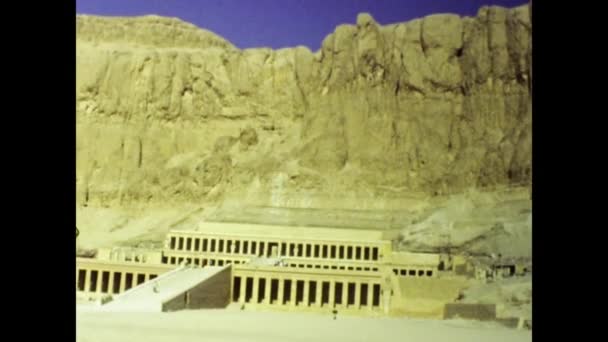 Kings Valley Mısır 1988 Lerdeki Morg Hatshepsut Tapınağı Sahnesi — Stok video