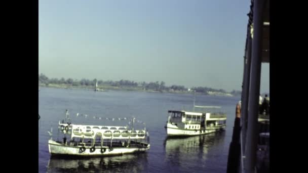 Cairo Egypt Egypt Nile Navigation Scene 80S — стокове відео